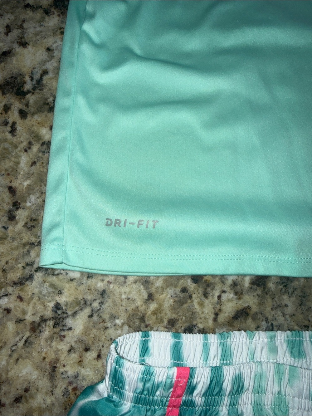 Nike Teal & Pink Dri-FIT Girls' Set - Tee & Tie-Dye Shorts - Picture 5 of 10